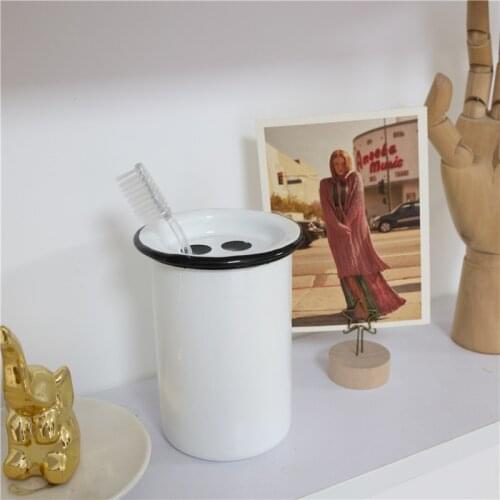 Enamel European Retro Nostalgic Washing Set Gargle Cup Tooth Mug Enamel Toothbrush Cup