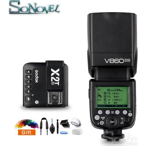 Godox V860II V860II-N TTL HSS Li-ion Battery Speedlite Flash With X2T-N Flash Trigger Transmitter for Nikon D850 D5 D4 D3X Z7 Z6