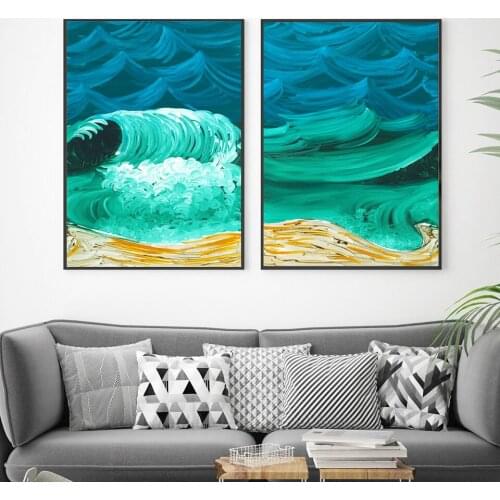 David Hockney Art Print Exhibition Vintage Canvas Poster Abstract Artwork Painting A Bigger Wave Wall Picture Living Room Decor