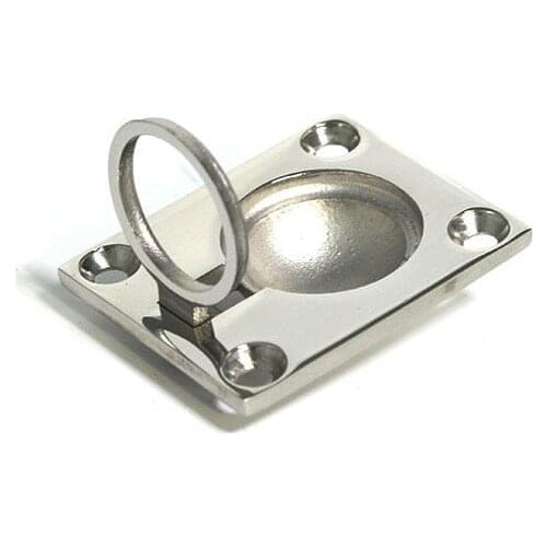 Marine Boat 316 SS Deck Lift Latch with Ring Handle 48x38mm 1.9*1.5 Inch