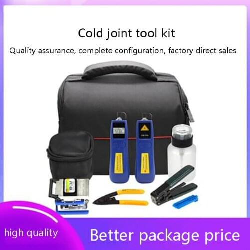 FTTH optical fiber cold splicing tool set optical power meter red light pen optical fiber cleaver tool box optical fiber tool ki