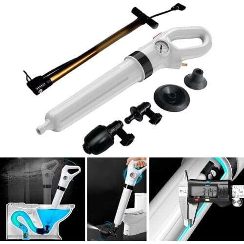 Toilet High Air Pressure Inflator Plunger Pump Kits Tool Pneumatic Dredger Bathtub Shower Toilet Kitchen Sink Clog Remover