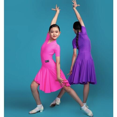 2020 New Latin Dance Dresses Childrens Performance Regulations Competition Suit For Girls Cha Cha Samba Dance Clothes DWY4585