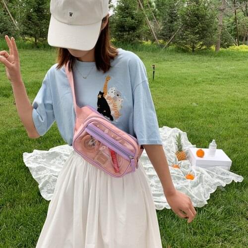 2021 new messenger bag ins small bag female student Japanese canvas purse summer fresh fashion chest bag female