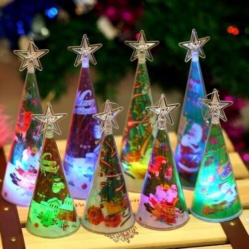 Xmas Color Change Luminous Christmas Tree Lamp LED Luminous Mini Colorful Christmas Tree Hanging Pendant Xmas Ornaments Decor