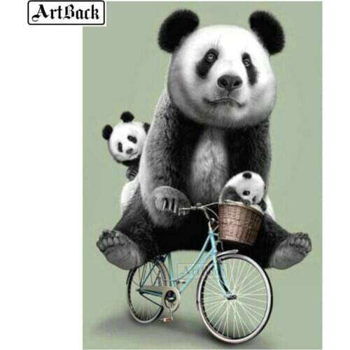 New 5d diamond painting panda full square / round animal diamond mosaic kids diy 3d canvas diamond embroidery crafts