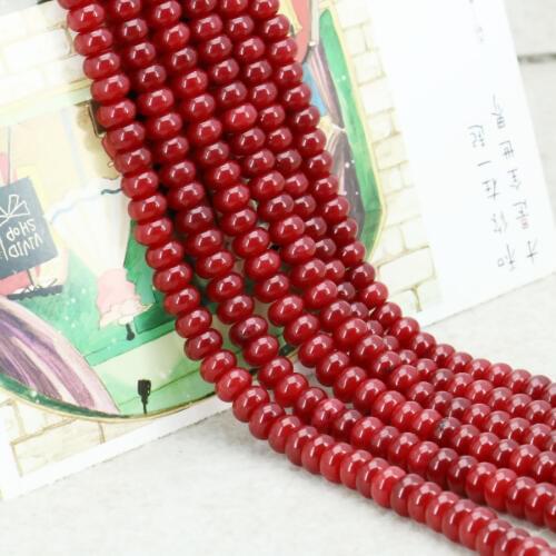 Semi-precious Stone 5x8MM Red Chalcedony Abacus Loose Beads For Necklace Bracelet Fashion Jewelry Making Design Natural Stone