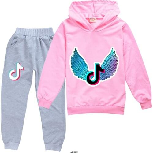 Tik Tok Casual Kids Clothes 2 Piece Set Clothing Cool Boy Girls Hoodie+ Pants 2Pcs/Set Boys Tracksuit Children Baby Clothes 2-16
