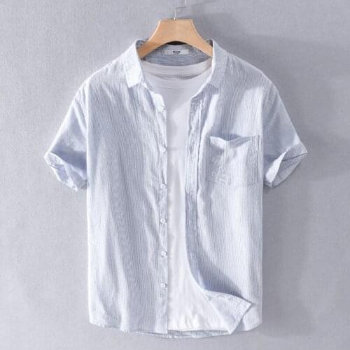 100% Cotton new style summer brand striped shirt men casual comfortable fashion shirts for men tops mens clothes camisa chemise