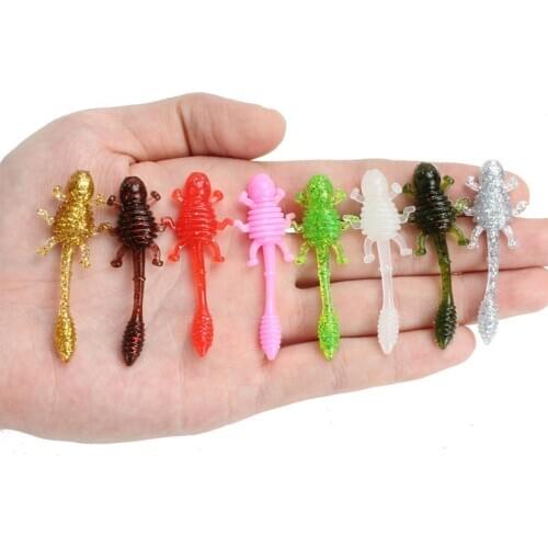 5cm/1g Fishing Lure For Bass Floating Perch Glow Wobbler Fishing Silicone Bait Soft Lure Fishing Worm Spare Tail Artificial Mini