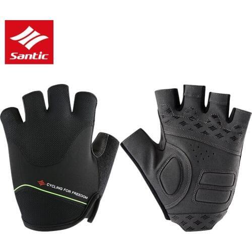 Santic Men Women Cycling Gloves Half Finger Breathable MTB Road Bike Gloves Anti-shock Anti-slip Bicycle Gloves Guantes Ciclismo