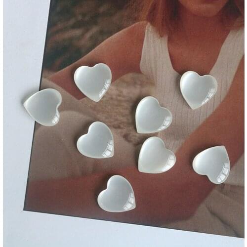 10PCS 18x17mm Fashion White Transparent Heart-shaped Earrings Accessories DIY Jewelry Findings