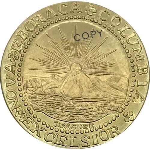 United States 1787 Coin New York and Related Issues Brasher Doubloons EB on Breast Brass Copy Coins