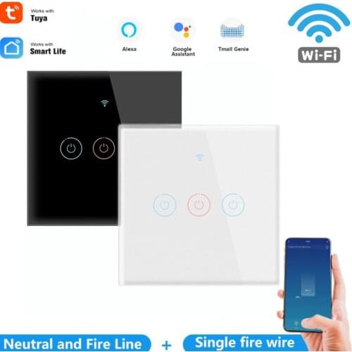 1/2/3 gang TUYA WiFi Smart Touch Switch 110-250V Home Wall Button for Alexa and Google Home Assistant EU Standard