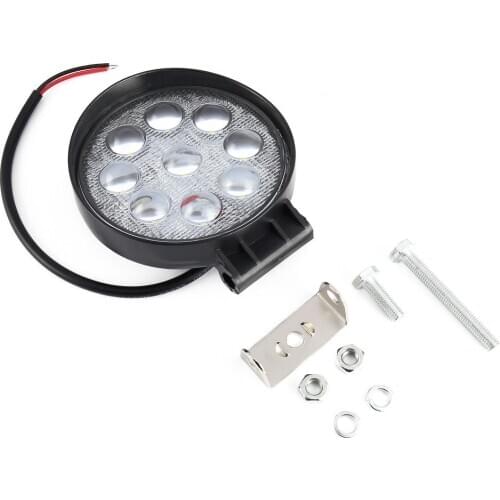 Universal 27W Waterproof LED Working Light spotlight Floodlight Round Shape Car Headlight For Boat Tractor Truck Off-Road Cars