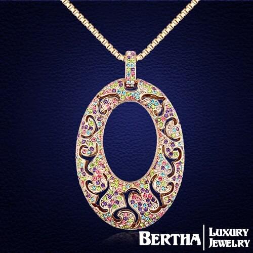 High Quality Vintage Hollow Flower Long Necklace Ethnic Jewelry Crystal From Austria For Women Friends Bijoux Femme