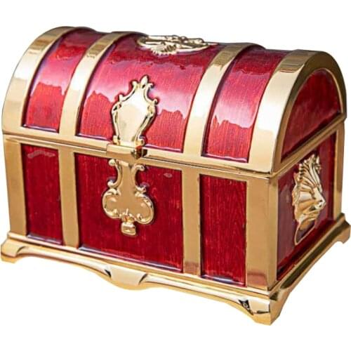 Vintage Pirate Treasure Chest Gift Storage Case Necklace Antique Retro Box