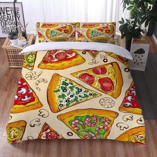 Delicious Food Pizza Hamburg 3D Print Comforter Bedding Set Duvet Cover Sets Pillowcase Twin Full Queen King Size Home Textile
