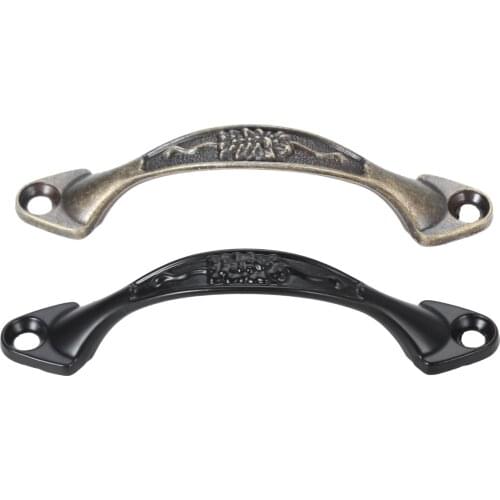 1pc Handle Pull Wardrobe Cupboard Pull Handles Retro Metal Antique Brass/Black 96mm Kitchen Drawer Cabinet Door Furniture Knobs