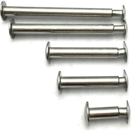 10pcs M4 304 stainless steel butt rivet Album screw Semi-hollow set mother and child rivets 12~23mm Length