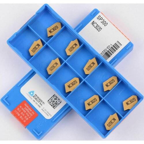 10PCS SP300 NC3020 CNC Carbide Inserts 3mm Wide Grooving Cut-off Inserts For Steel