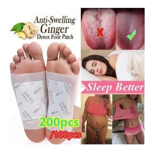 200/100Pc Detox Loss Weight Foot Patch Improve Sleep Old Beijing Ginger Foot Patch Anti- Swelling Foot Detox Patch Chinese medic