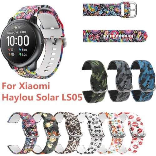 22MM Fashion Sports Silicone Wrist Strap Band For xiaomi haylou solar LS05 Smart Watch Bracelets Accessories wristband