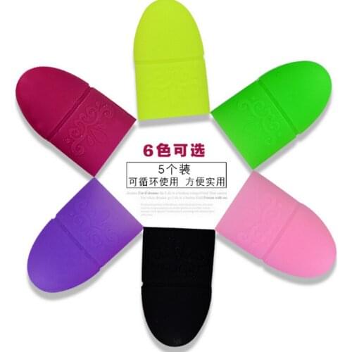 500sets 5Pcs/set Nail Art Off Polish Remove Rubber Finger Cap Reusable Gel Easy Cleaning Removal Wrap Tool Kit DHL