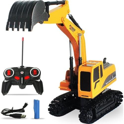6 Channel 1:24 Rc Excavator Toy Rc Engineering Car Alloy And Plastic Excavator For Kids Gift