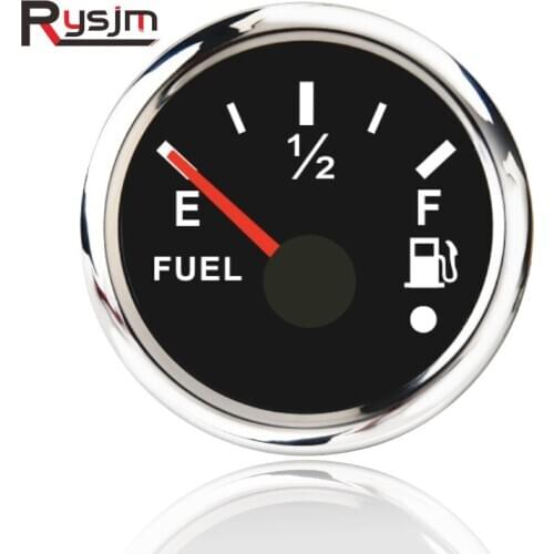 New Type 52mm Auto Fuel Level Gauges 0-190ohm Fuel Level Meters 240-33ohm Waterproof Marine Boat Car gauges with Alarm 12V/24V