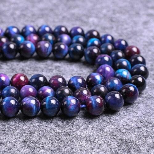 6/8/10mm Natural Starry Sky Tiger Eye Stone Beads DIY Round Loose Stone Bead Fashion Women Bracelet Gifts Jewelry Making 15