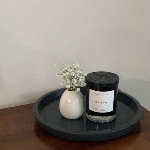 Cement Tray Silicone Mold Circular Concrete Tray DIY Storage Tray Silicone molds Contracted Design