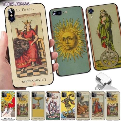 TOPLBPCS Tarot Cards Reading Shell Phone Case for iPhone 8 7 6 6S Plus X 5S SE 2020 XR 11 12 pro XS MAX