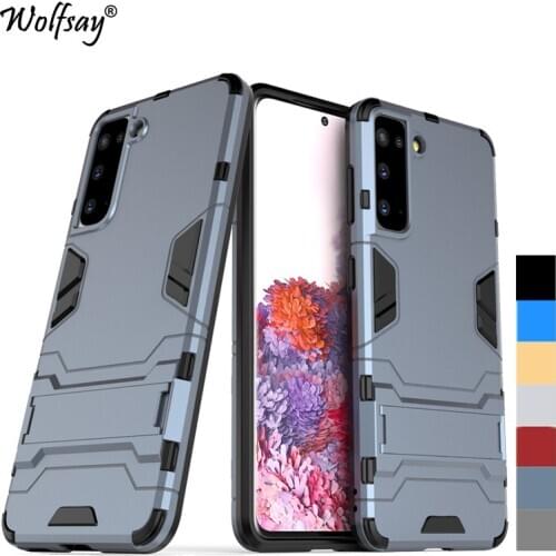 For Cover Samsung Galaxy S21 Case Bumper Hybrid Stand Silicone Armor Case For Samsung S21 5G Cover For Samsung S21 Ultra S21