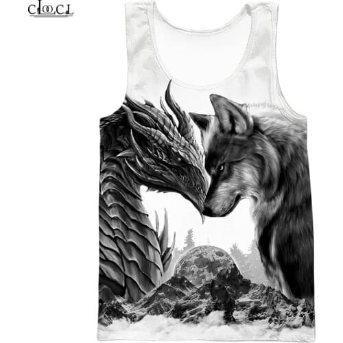 CLOOCL Newest Animal The Wolf Tank Tops 3D Print Streetwear Male Fashion Sleeveless Sport Gym Tank Top Men Women Clothes