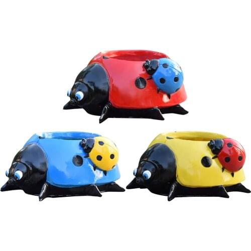 Ladybug Flower Pot Garden Flower Pot Cute Shape Pencil Holder Flower Pot Flower Yard Decor