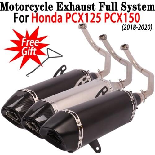 For Honda PCX125 PCX150 2016-2020 Motorcycle Exhaust Full System Front Link Pipe Exhaust Motorcycle Escape Muffler Modified Tube