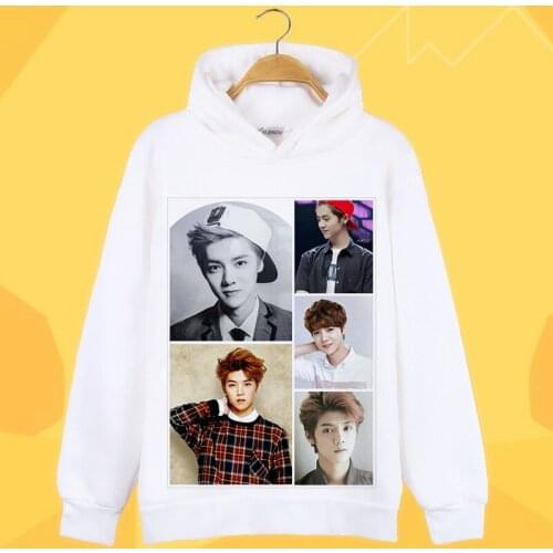 EXO Kpop korean Streetwear Cartoon hoodies Women/Men fashion pullovers autumn warm kawaii hooded sweatshirts female cute clothes