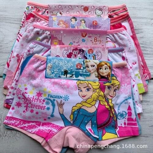 2pcs Frozen Elsa Baby Girls Panties Kids Underwear Children Briefs Cartoon Design Short Pattern Cotton Underwear Boxer Briefs