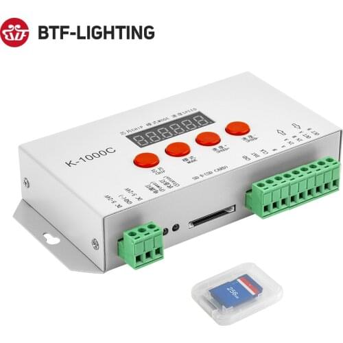 K-1000C K-4000 K-8000 T-300K T-500K APA102 SK6812 WS2812B WS2811 SK9822 WS2818 WS2813 WS2801 LED Pixels Program Controller