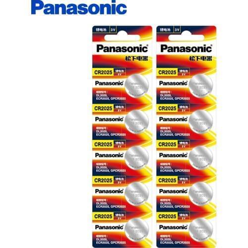 Panasonic 10Pcs/Lot CR2025 Button Battery 20mm*2.5mm 3V Lithium Button Coin Cell Watch Batteries for Watch Computer CR 2025
