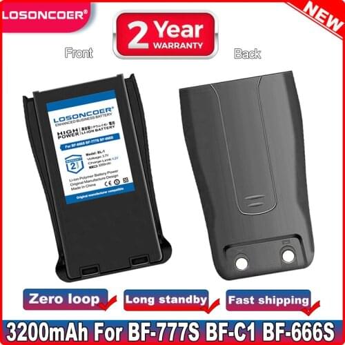 LOSONCOER 3200mAh BF-C1 BL-1 Battery For BF-777S Compatible H777 H-777 BF-666S BF-888S For Baofeng 888 Batteries Walkie Talkie