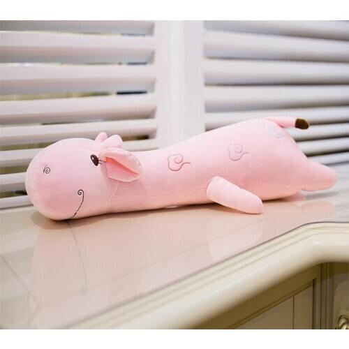 Small cute plush lying giraffe toy soft cartoon pink giraffe pillow doll gift about 60cm 2617
