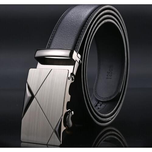 Metal Off Mens Belt Automatic Buckle Trend Versatile Business Leisure Simple PU Belt Luxury Punk Leather Belt Young Belt White