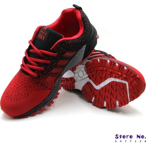 Cheap Men Sports Sneakers Shoes 2020 Breathable Mens Running Shoes Red Lightweight Sneakers Woman Comfortable Footwear