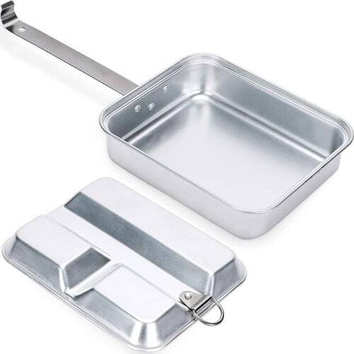 New Aluminum Camping Cookware, Portable Lunch Box, Camping Pan for Outdoor Camping Hiking Picnic BBQ Beach