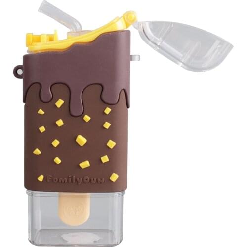 New Summer Cute Donut Ice Cream Water Bottle With Straw Creative Cup Portable Leakproof Bottle BPA Free