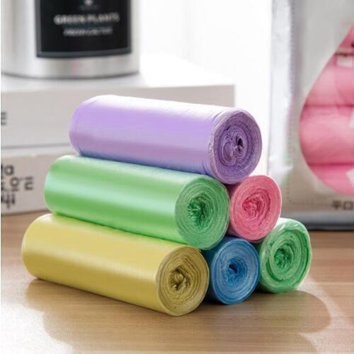 75pcs Strong Thicken Plastic Bag Auto Drawstring Trash Bag 20L Kitchen bedroom bath rubbish Garbage bag Random Color