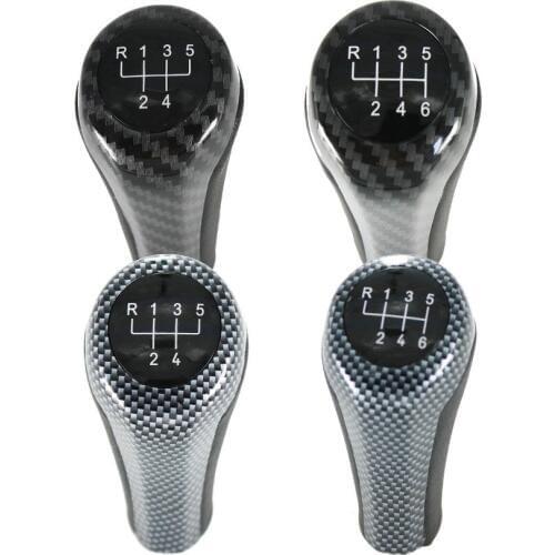 5 Or 6 Speed Gear Shift Knob Carbon Fiber For BMW 1 3 5 6 Series E30 E32 E34 E36 E38 E39 E46 E53 E60 E63 E83 E84 E90 E91