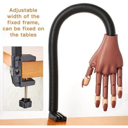 Nail Art Hands Professional Practice Hand +100Pcs Nail Tips Adjustable Plastic Practice Model DIY Manicure Tool Flexible & Soft